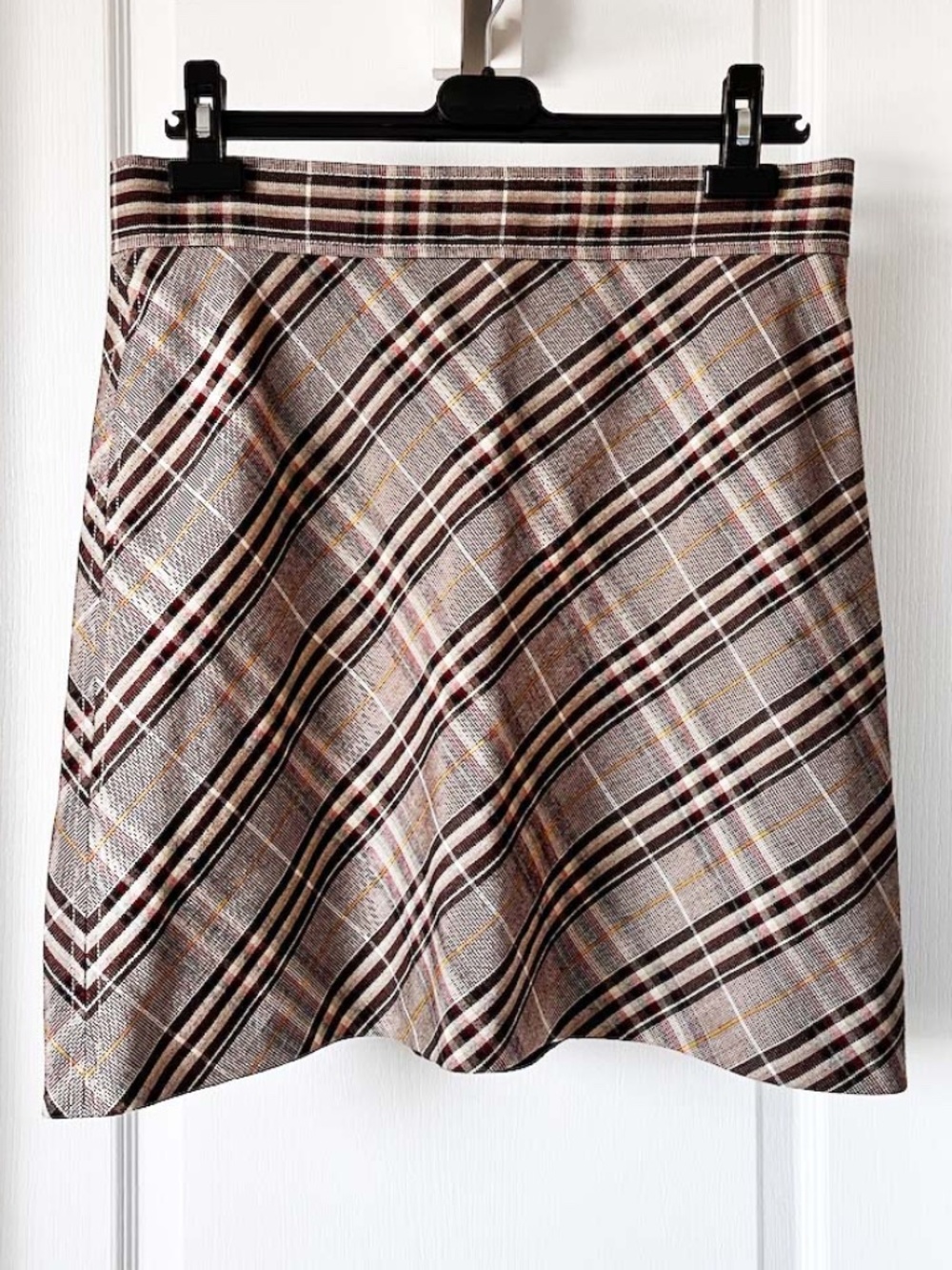 THEORY Bexley Plaid High Waist Mini Skirt